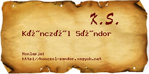 Könczöl Sándor névjegykártya