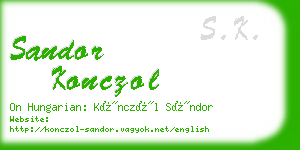 sandor konczol business card